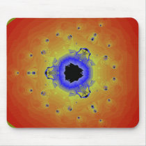 Peacock Fractal Mandala Orange Yellow Mouse Pads