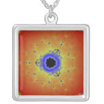 Peacock Fractal Mandala Orange Yellow Pendants