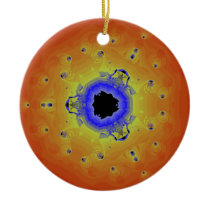 Peacock Fractal Mandala Orange Yellow Christmas Ornaments
