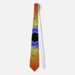 Peacock Fractal Mandala Orange Yellow Necktie