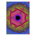 Peacock Fractal Mandala Pink Green Business Cards