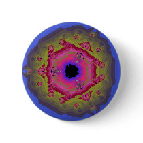 Peacock Fractal Mandala Pink Green