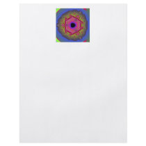 Peacock Fractal Mandala Pink Green Flyers