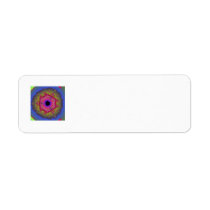 Peacock Fractal Mandala Pink Green Custom Return Address Labels