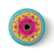 Peacock Fractal Mandala Pink Yellow