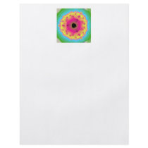 Peacock Fractal Mandala Pink Yellow Flyer Design