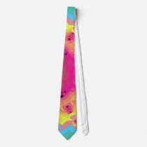 Peacock Fractal Mandala Pink Yellow Neckties