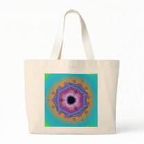 Peacock Fractal Mandala Turquoise Bags