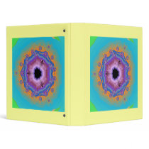 Peacock Fractal Mandala Turquoise Binders
