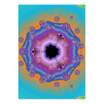 Peacock Fractal Mandala Turquoise Business Card Template