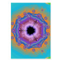 Peacock Fractal Mandala Turquoise Business Card Template