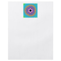 Peacock Fractal Mandala Turquoise Flyers