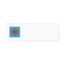 Peacock Fractal Mandala Turquoise Custom Return Address Label