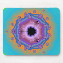 Peacock Fractal Mandala Turquoise Mousepads