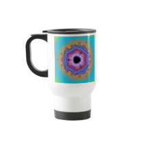 Peacock Fractal Mandala Turquoise Mugs