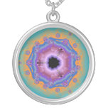 Peacock Fractal Mandala Turquoise Necklaces