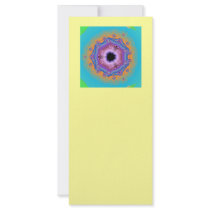 Peacock Fractal Mandala Turquoise Rack Card