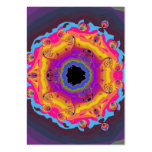 Peacock Fractal Mandala Yellow Pink Purple Business Cards