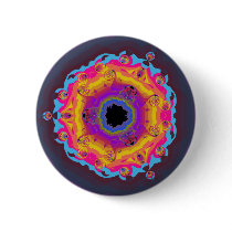 Peacock Fractal Mandala Yellow Pink Purple