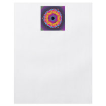 Peacock Fractal Mandala Yellow Pink Purple Flyer Design