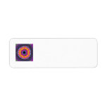 Peacock Fractal Mandala Yellow Pink Purple Return Address Labels