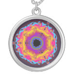 Peacock Fractal Mandala Yellow Pink Purple Custom Jewelry