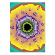Peacock Fractal Yellow Purple Business Card Template