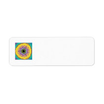 Peacock Fractal Yellow Purple Custom Return Address Labels