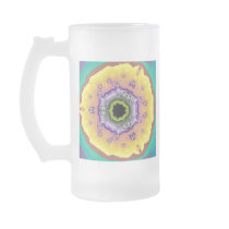 Peacock Fractal Yellow Purple Coffee Mugs