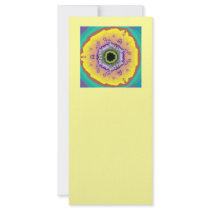 Peacock Fractal Yellow Purple Personalized Rack Card