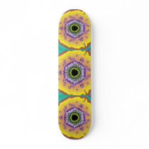 Peacock Fractal Yellow Purple Skateboard