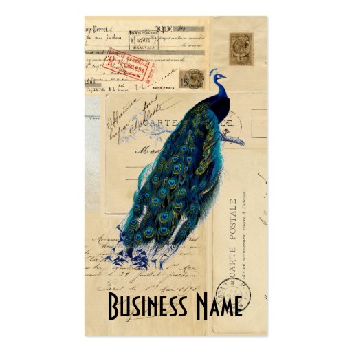 Peacock French Postcards Business Card (front side)
