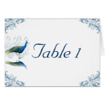 Peacock Garden in Blue and White Greeting Cards