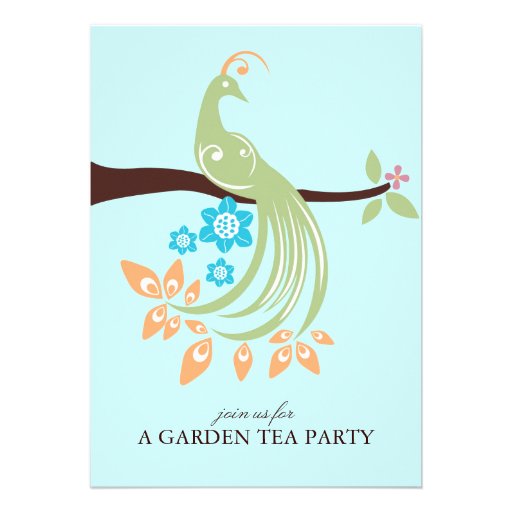 Peacock Garden Party Invitations