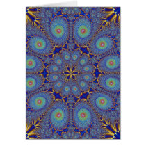 Peacock Geometric Fractal Card by twopurringcats Peacock Geometric Fractal Card