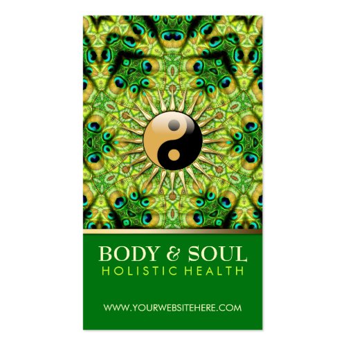 Peacock Geometry YinYang NewAge Business Cards