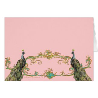 Peacock & Gold Filigree card