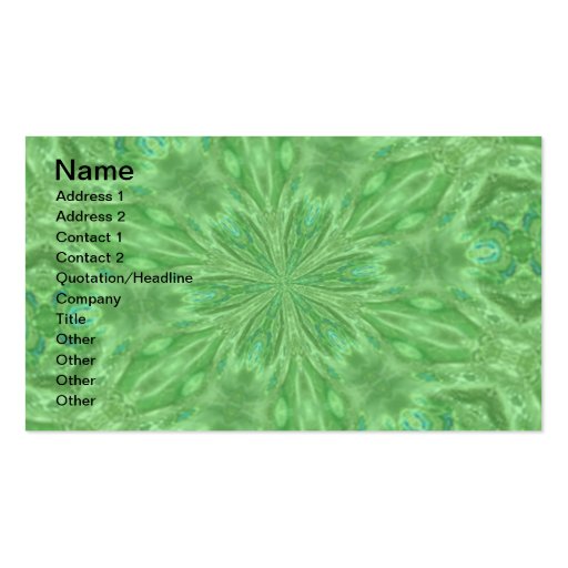 Peacock Green Business Card (front side)