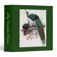 Peacock,green peafowl pavo muticus 1872 monograph 3 ring binder