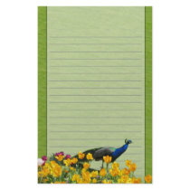 Peacock in Flowers Stationery