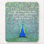 Peacock in Full Plumage Display Photography Mouse Pad