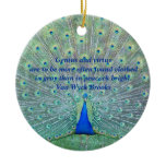 Peacock in Full Plumage Display Photography Christmas Tree Ornaments