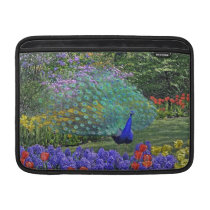 Peacock in Spring Flowers Macbook Air Sleeve