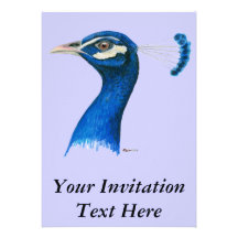 Peacock:  Indian Blue Custom Invitation