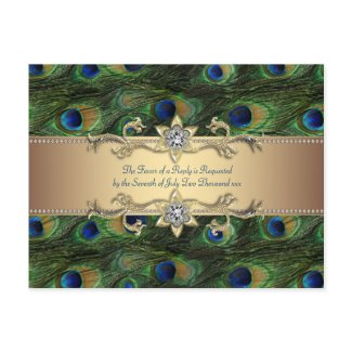 Peacock Indian Wedding RSVP Postcard Peacock postcard