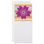 peacock inspired flower on pastel stripes custom rack cards