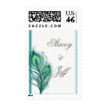 Peacock inspired wedding stamps