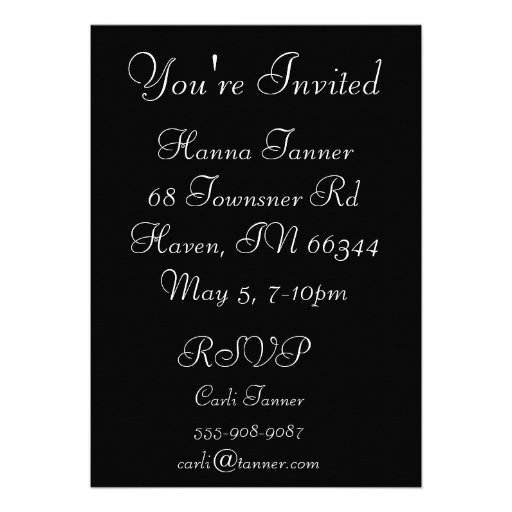 Peacock Invitation - Black and White