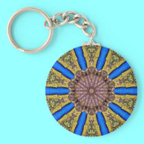 Peacock Kaleidoscope #2 keychains by Artists4God Peacock Kaleidoscope #2 keychains