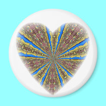 Peacock Kaleidoscope Heart magnets by Artists4God Peacock Kaleidoscope Heart magnets